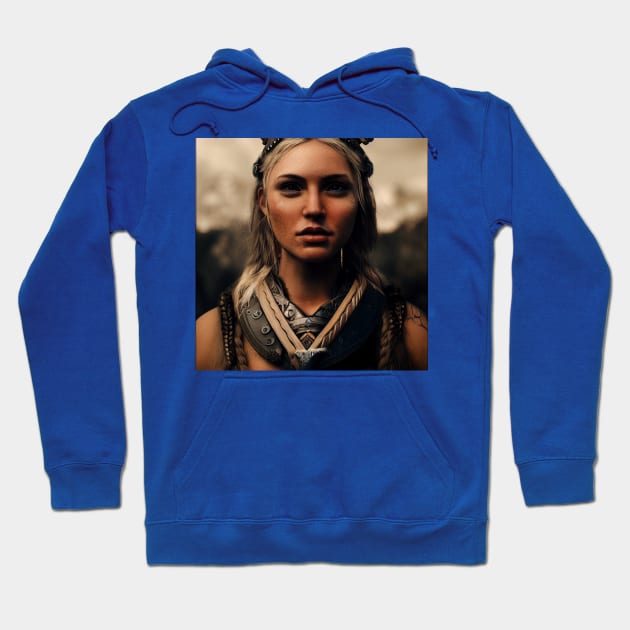 Viking Shield Maiden Hoodie by Grassroots Green